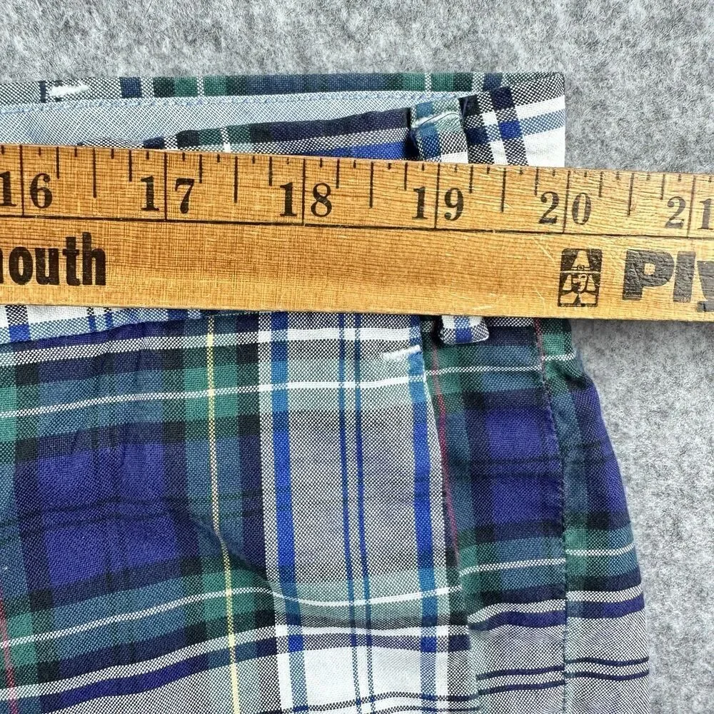 Polo Ralph Lauren Shorts Mens 40 Blue Plaid Preppy Athletic Golf Cotton Chinos*